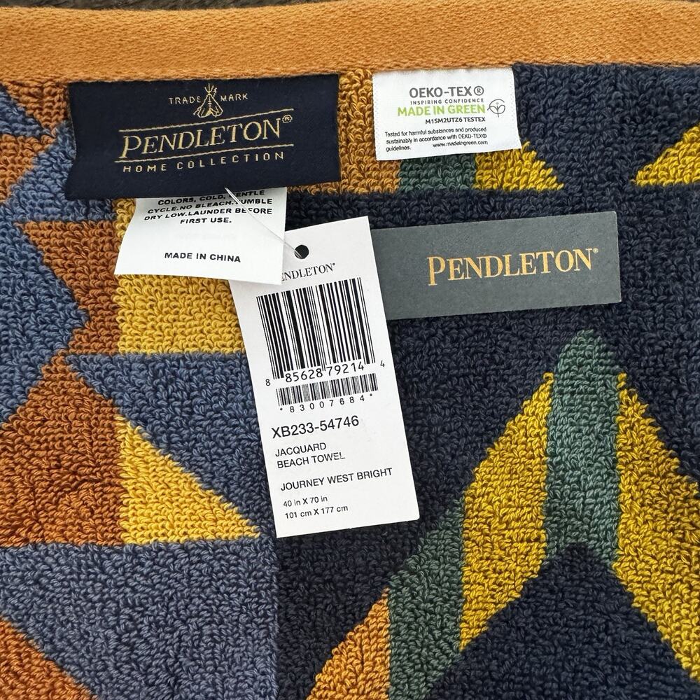 New Pendleton Journey West Bright Spa Beach Towel Blanket Southwestern 40 X 70